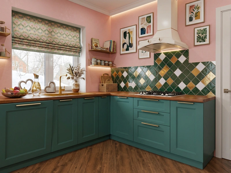 Дизайн кухни в стиле Эклектика — фото интерьера от нейросети RoomGPT