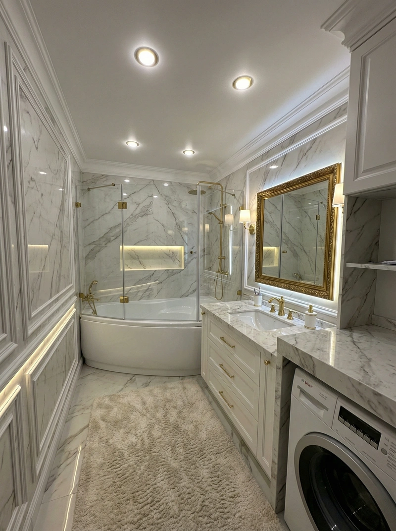 Дизайн интерьера в стиле Классика — Ванная от нейросети RoomGPT