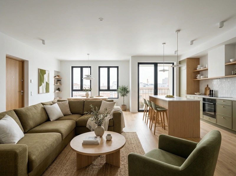 Дизайн гостиной в стиле Сканди — фото интерьера от нейросети RoomGPT