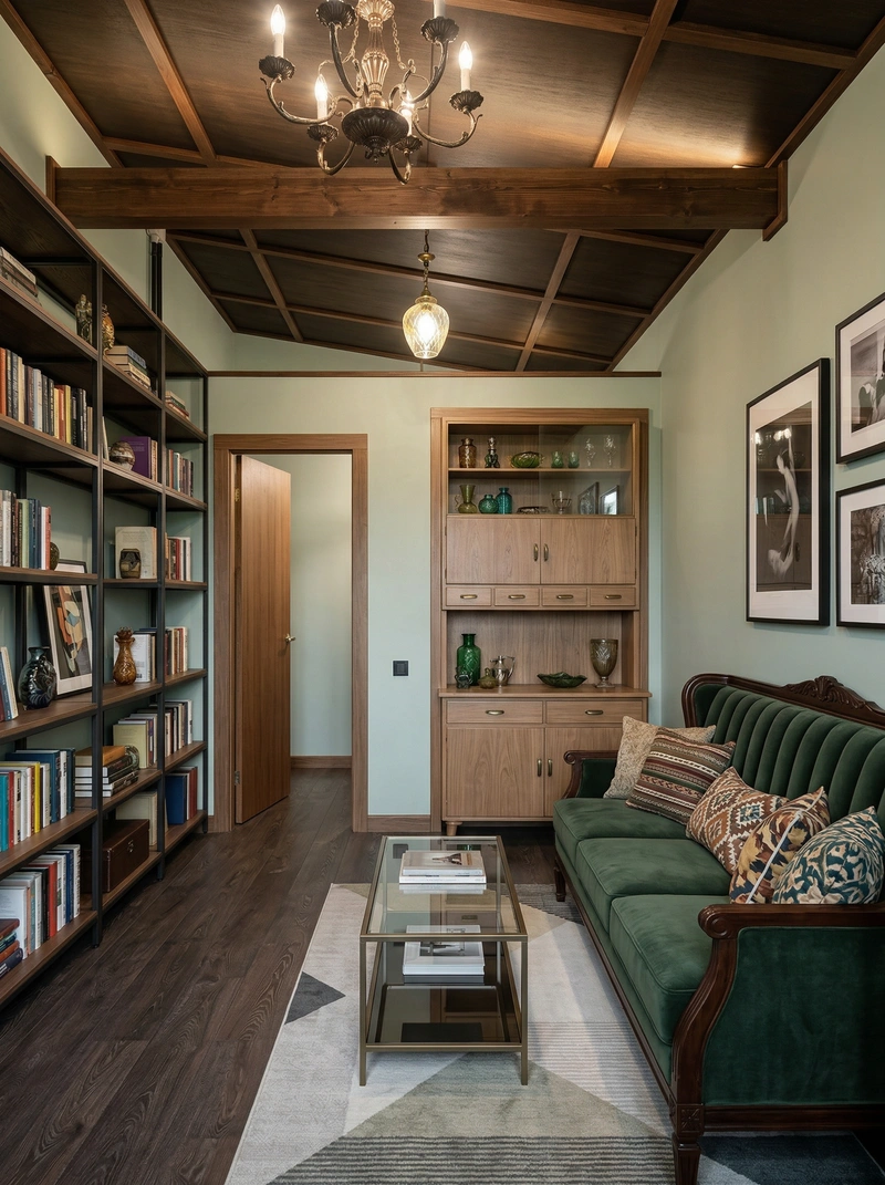 Дизайн интерьера в стиле Эклектика — Гостиная от нейросети RoomGPT