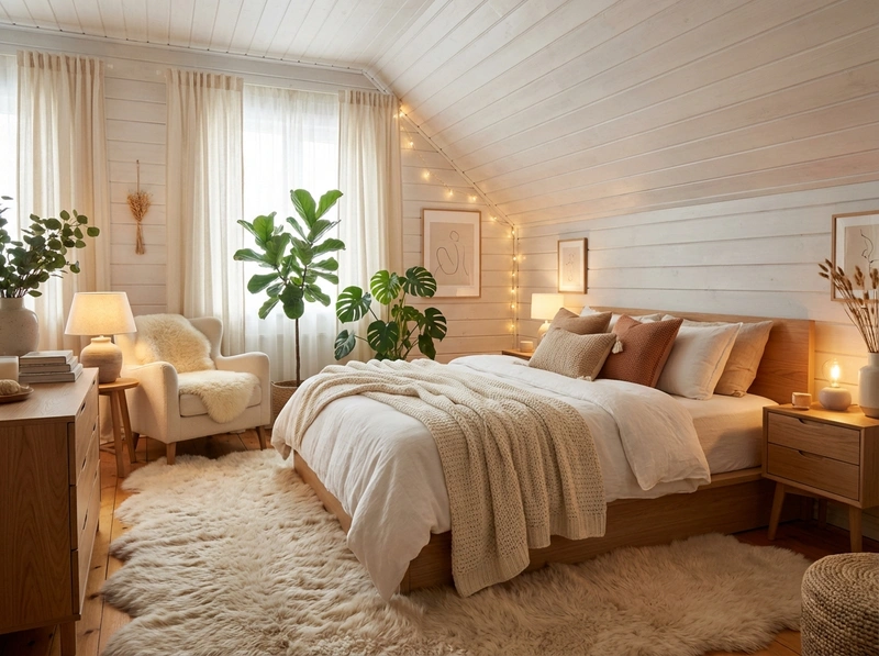 Дизайн интерьера в стиле Хюгге — Спальня от нейросети RoomGPT