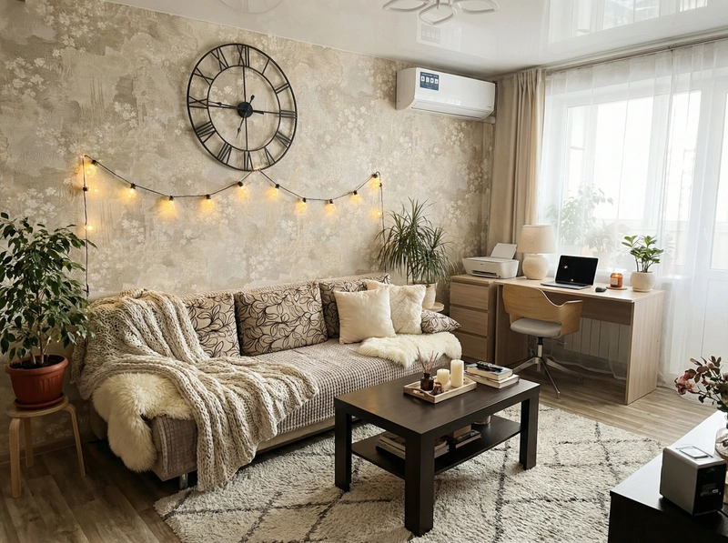 Дизайн интерьера в стиле Хюгге — Гостиная от нейросети RoomGPT