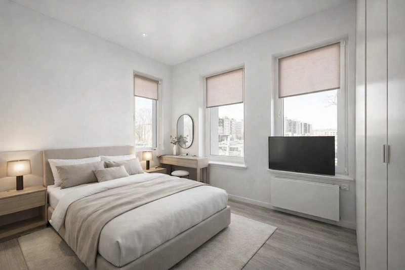 Дизайн спальни в стиле Минимализм — фото интерьера от нейросети RoomGPT