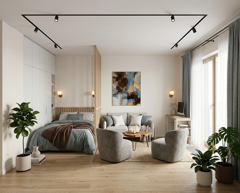 Дизайн интерьера в стиле Хюгге — Гостиная от нейросети RoomGPT