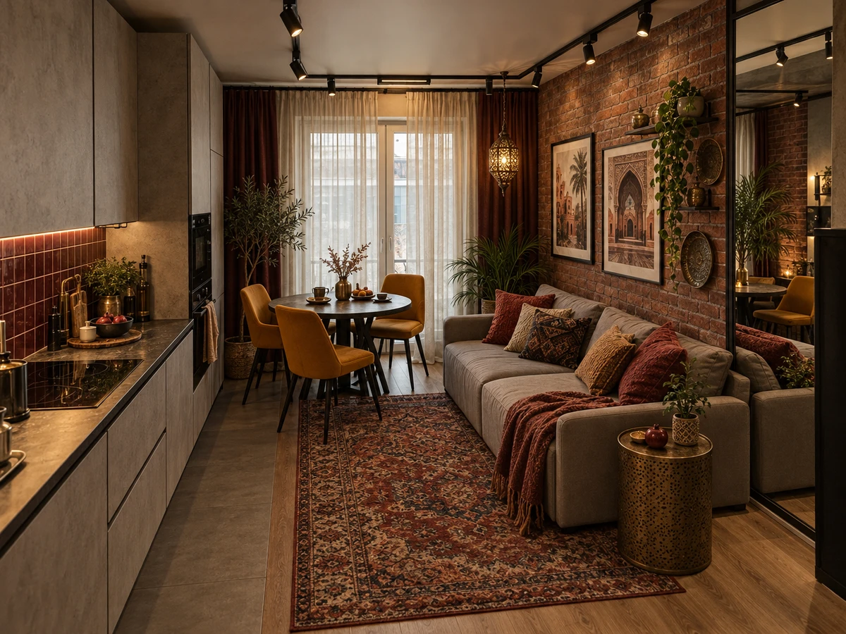 Дизайн кухни в стиле Лофт — фото интерьера от нейросети RoomGPT