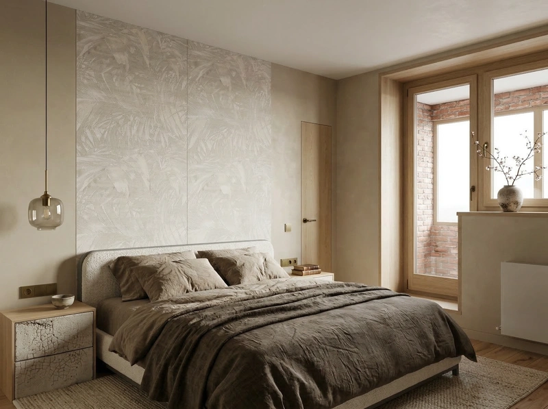 Дизайн спальни в стиле Japandi — фото интерьера от нейросети RoomGPT