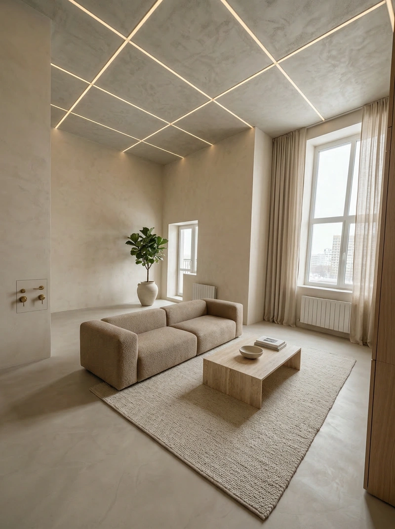 Дизайн интерьера в стиле Минимализм — Гостиная от нейросети RoomGPT