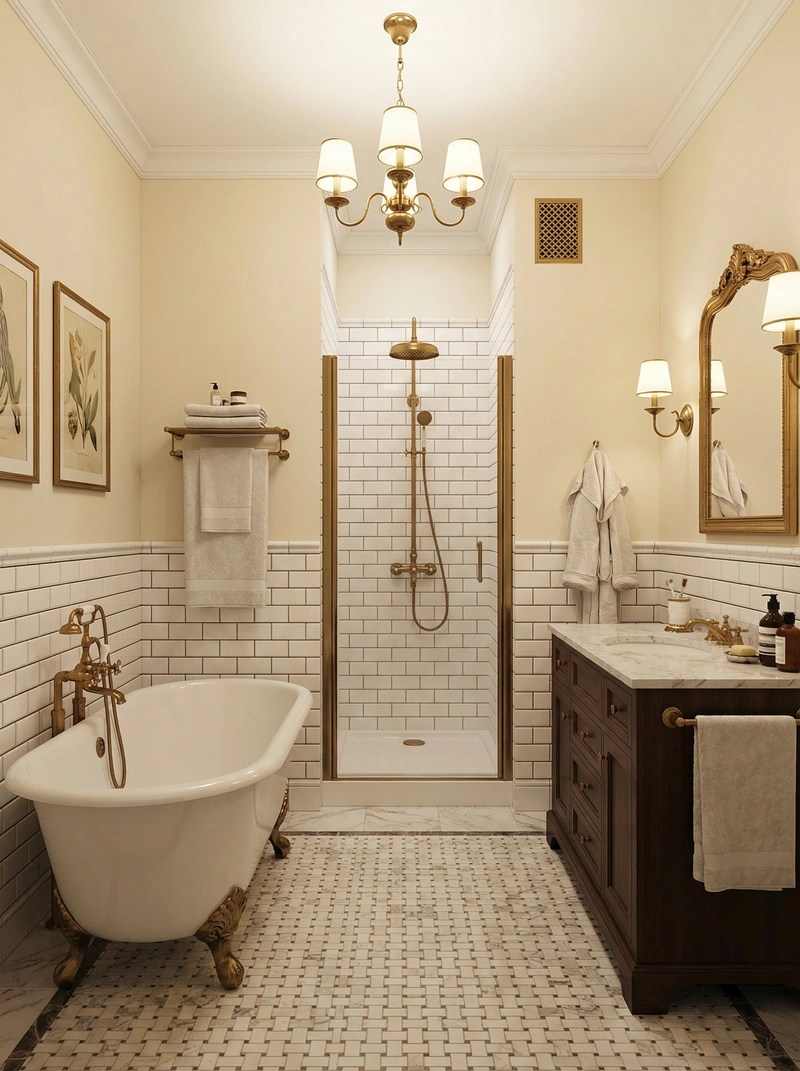 Дизайн интерьера в стиле Классика — Ванная от нейросети RoomGPT