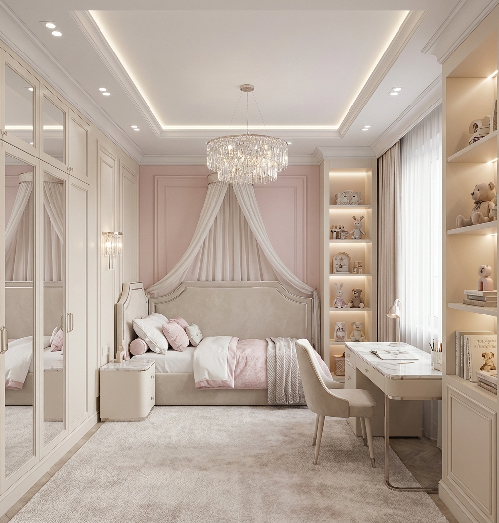Дизайн детской в стиле Классика — фото интерьера от нейросети RoomGPT
