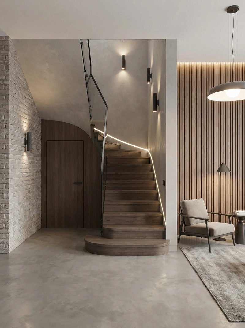 Дизайн интерьера в стиле Контемпорари — Гостиная от нейросети RoomGPT