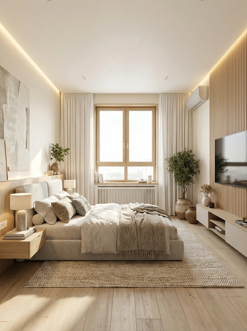 Дизайн интерьера в стиле Сканди — Спальня от нейросети RoomGPT