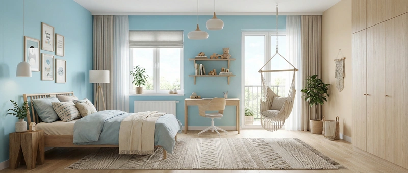 Дизайн детской в стиле Сканди — фото интерьера от нейросети RoomGPT