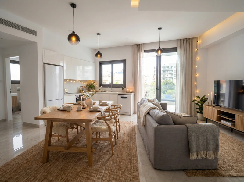 Дизайн интерьера в стиле Хюгге — Гостиная от нейросети RoomGPT