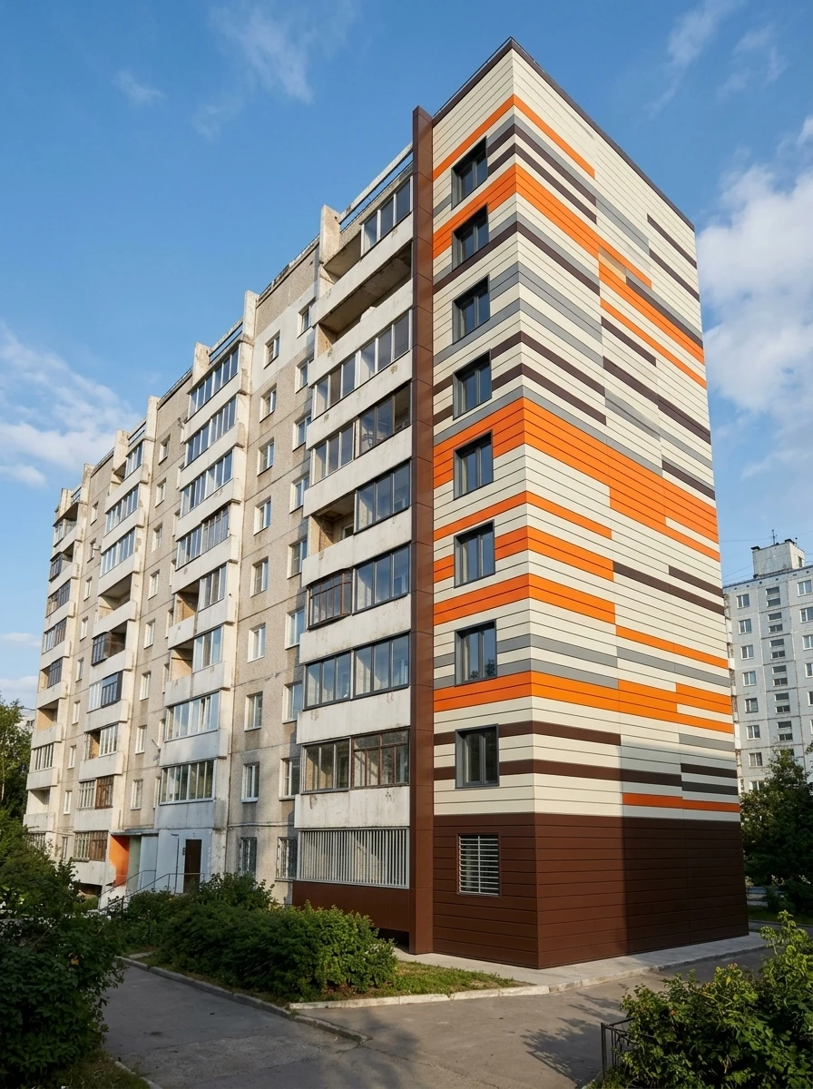 Дизайн фасада в стиле Хай-тек — Фасад от нейросети RoomGPT