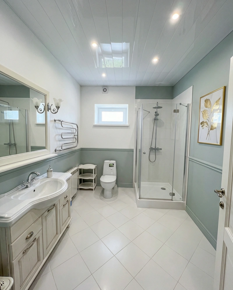 Дизайн ванной в стиле Британский — фото интерьера от нейросети RoomGPT