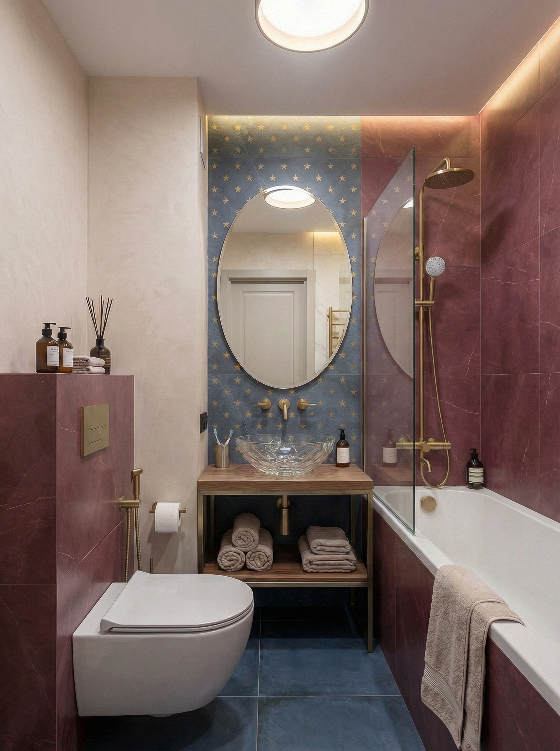 Дизайн ванной в стиле Эклектика — фото интерьера от нейросети RoomGPT