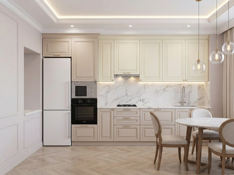 Дизайн интерьера в стиле Классика — Кухня от нейросети RoomGPT