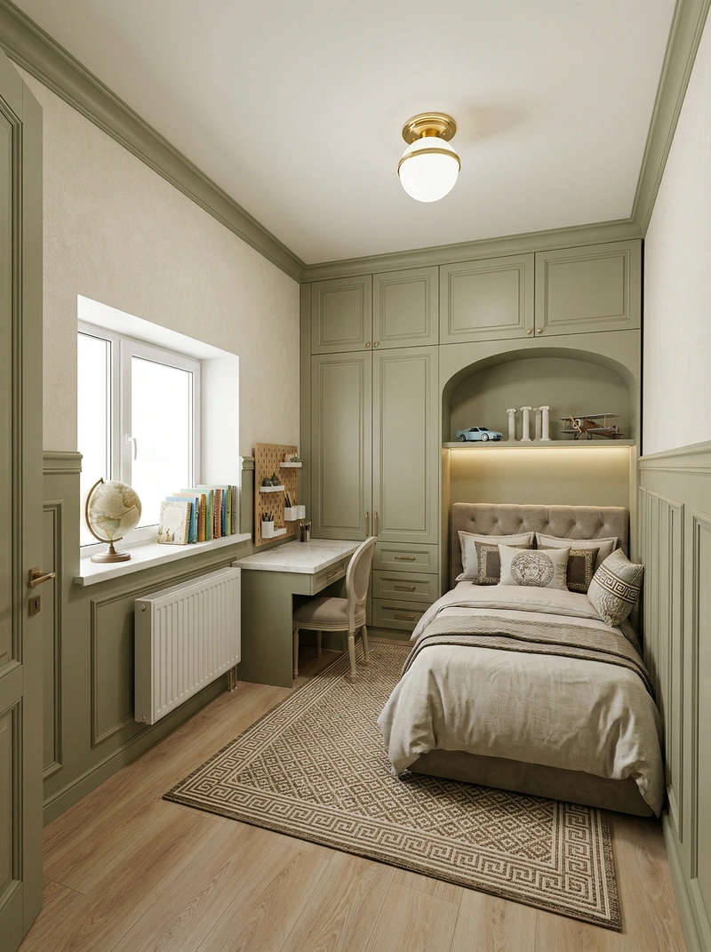 Дизайн интерьера в стиле Классика — Детская от нейросети RoomGPT