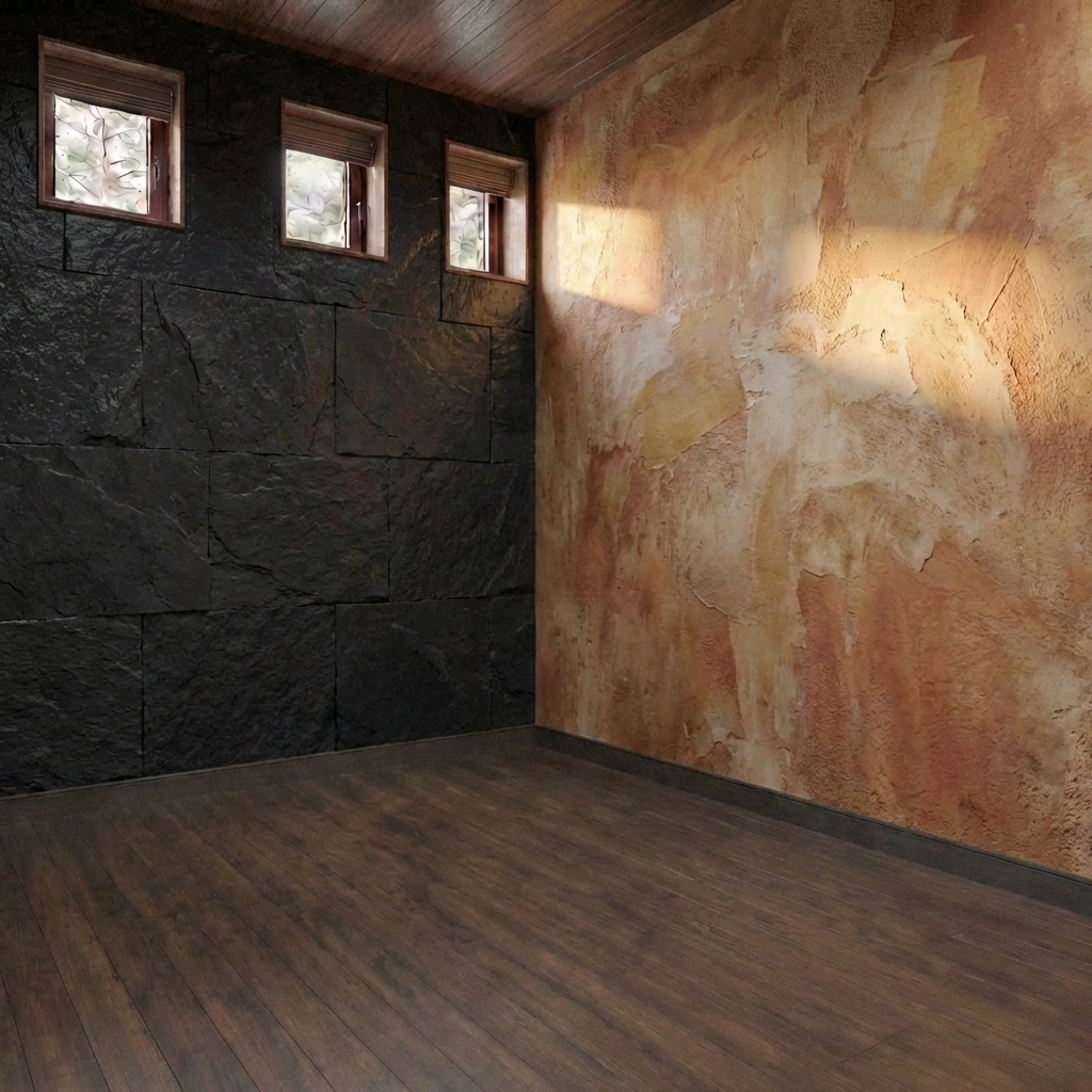 Дизайн спальни в стиле Блэктэк — фото интерьера от нейросети RoomGPT