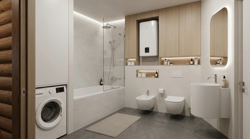 Дизайн ванной в стиле Минимализм — фото интерьера от нейросети RoomGPT