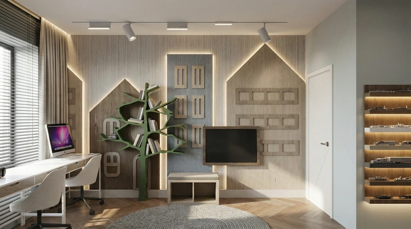 Дизайн интерьера в стиле Контемпорари — Детская от нейросети RoomGPT