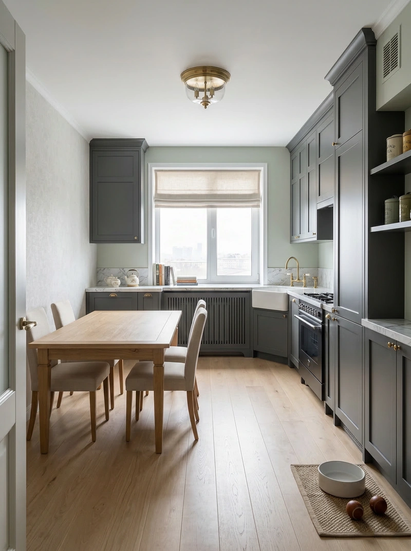 Дизайн кухни в стиле Классика — фото интерьера от нейросети RoomGPT