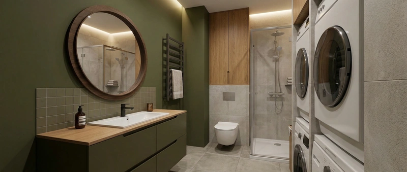 Дизайн ванной в стиле Контемпорари — фото интерьера от нейросети RoomGPT