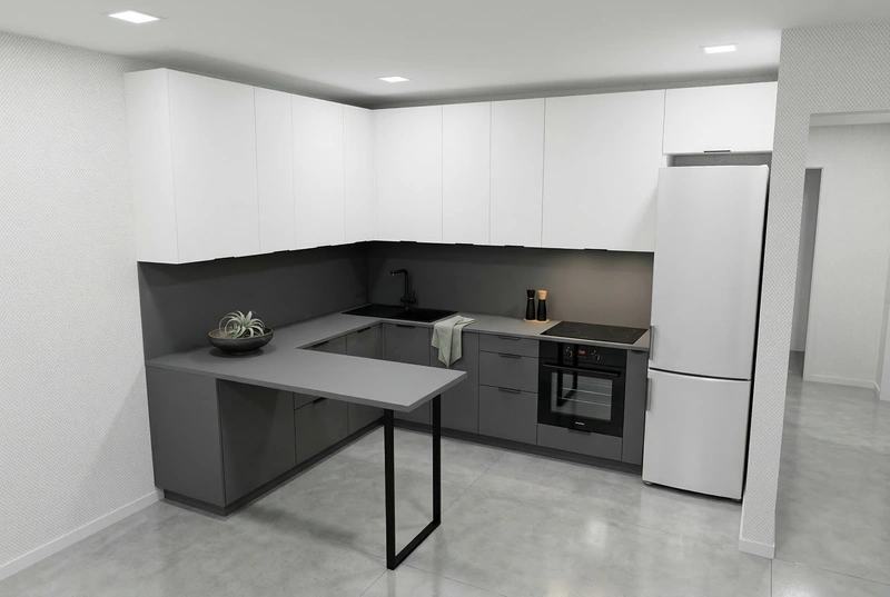 Дизайн интерьера в стиле Минимализм — Кухня от нейросети RoomGPT