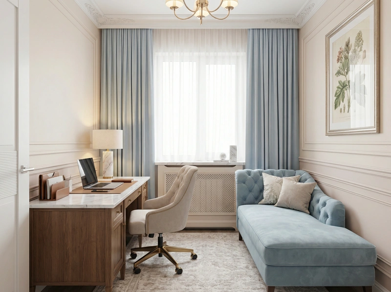 Дизайн интерьера в стиле Классика — Кабинет от нейросети RoomGPT