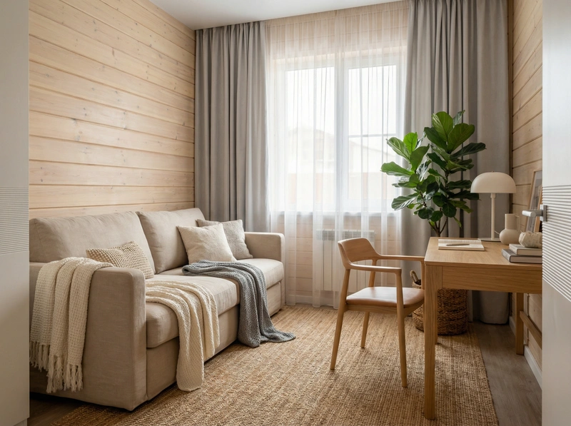Дизайн интерьера в стиле Сканди — Кабинет от нейросети RoomGPT