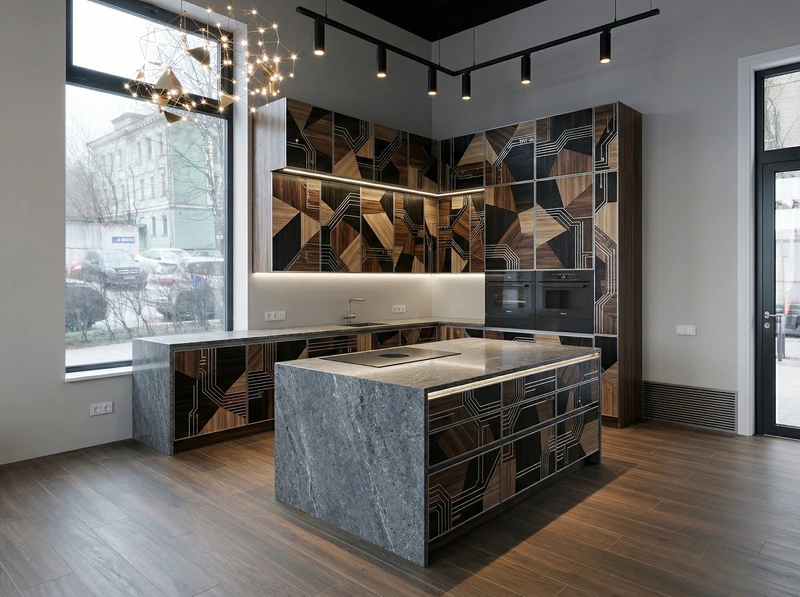 Дизайн кухни в стиле Контемпорари — фото интерьера от нейросети RoomGPT