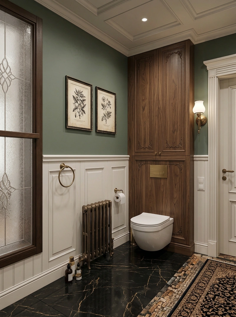 Дизайн ванной в стиле Классика — фото интерьера от нейросети RoomGPT