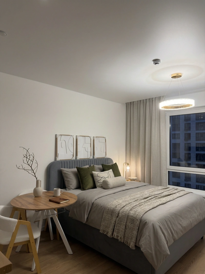 Дизайн спальни в стиле Минимализм — фото интерьера от нейросети RoomGPT