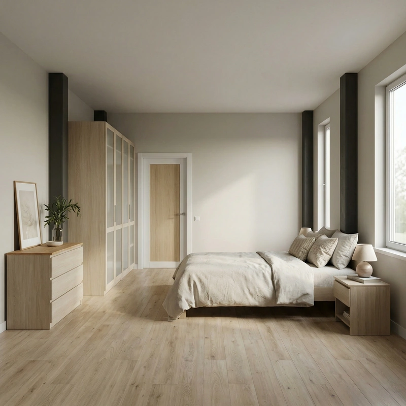 Дизайн спальни в стиле Без стиля — фото интерьера от нейросети RoomGPT