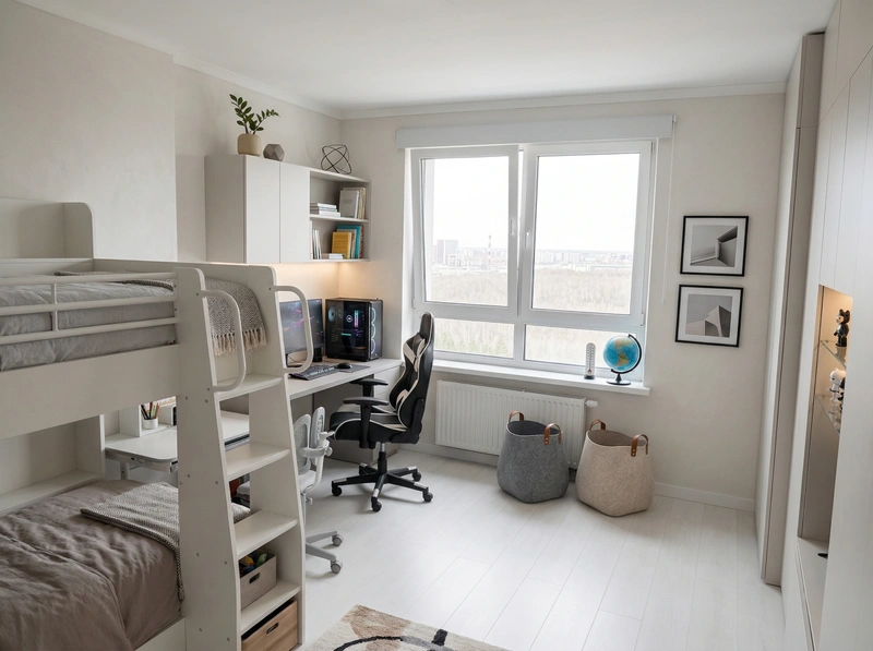 Дизайн детской в стиле Минимализм — фото интерьера от нейросети RoomGPT