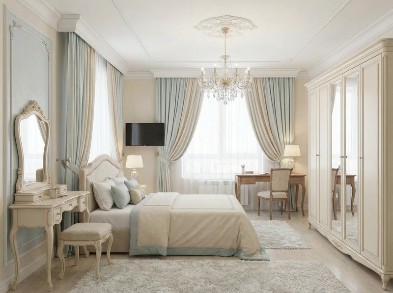 Дизайн интерьера в стиле Классика — Спальня от нейросети RoomGPT