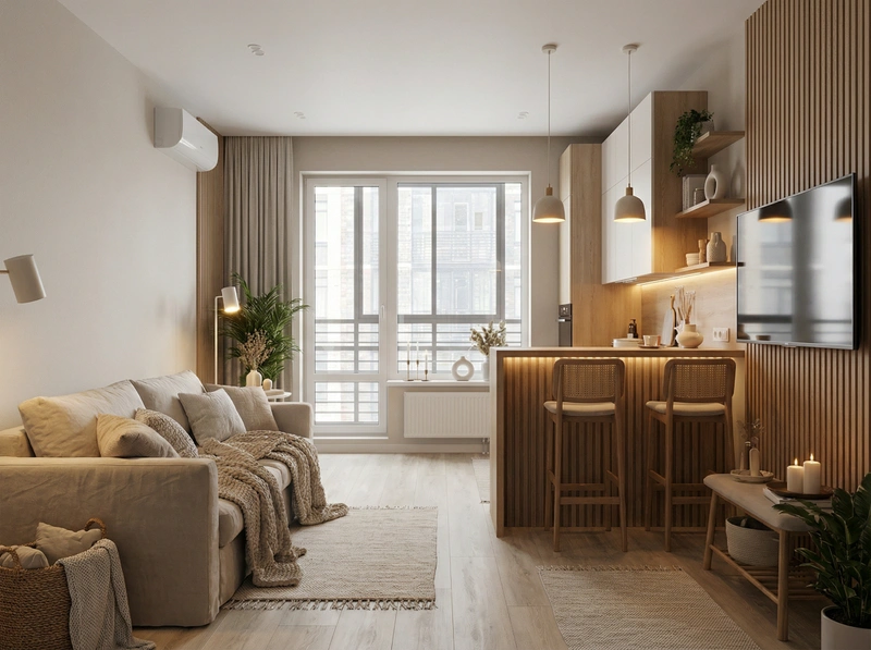 Дизайн интерьера в стиле Хюгге — Кухня от нейросети RoomGPT