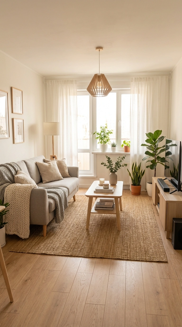 Дизайн интерьера в стиле Хюгге — Гостиная от нейросети RoomGPT