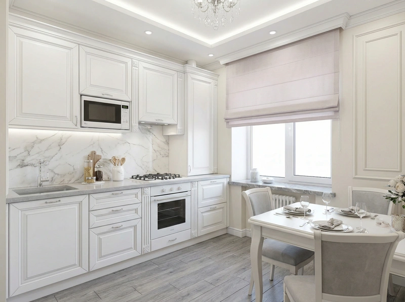 Дизайн интерьера в стиле Классика — Кухня от нейросети RoomGPT