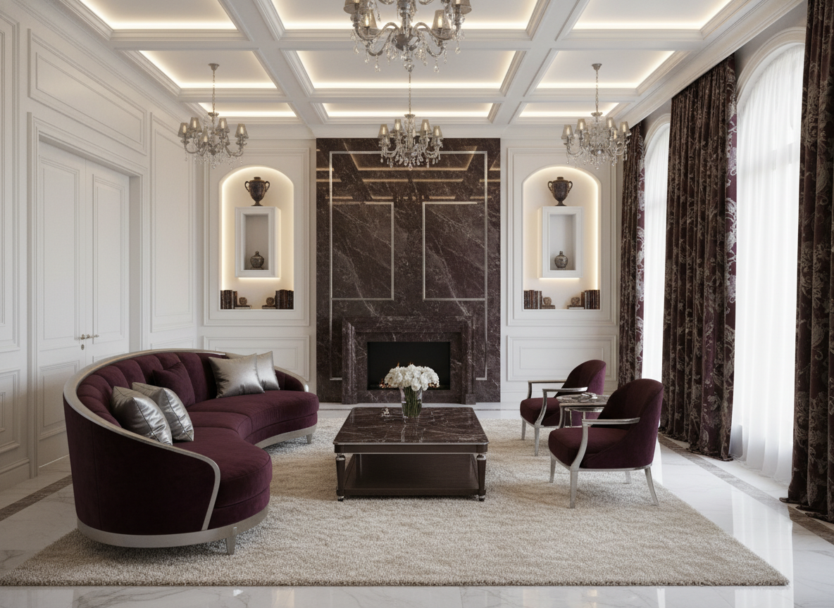 Дизайн гостиной в стиле Классика — фото интерьера от нейросети RoomGPT