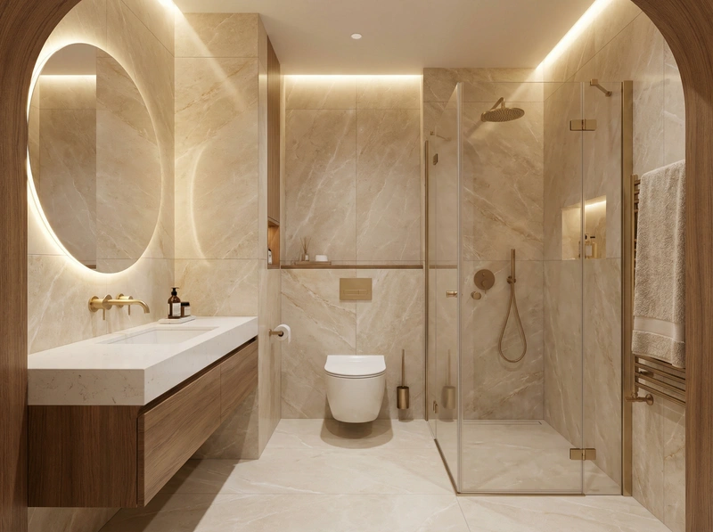 Дизайн интерьера в стиле Контемпорари — Ванная от нейросети RoomGPT