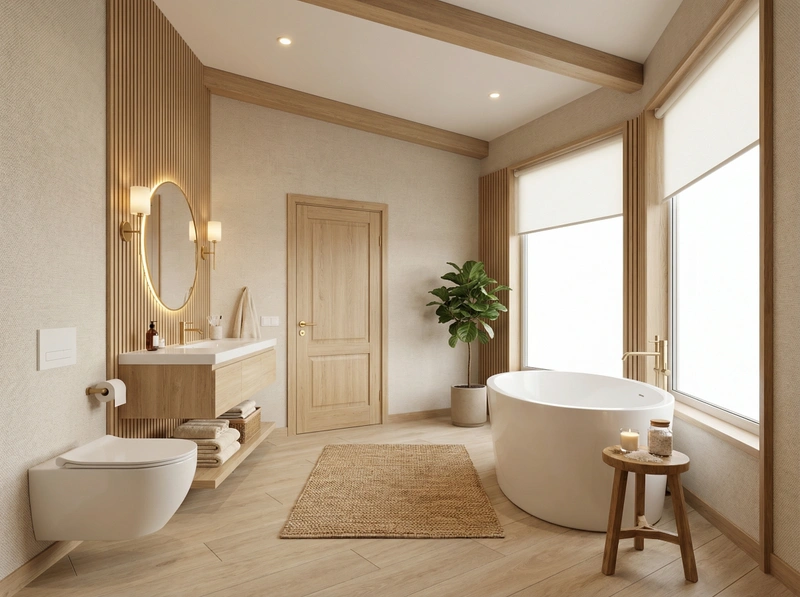 Дизайн интерьера в стиле Хюгге — Ванная от нейросети RoomGPT