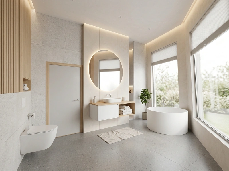 Дизайн интерьера в стиле Сканди — Ванная от нейросети RoomGPT