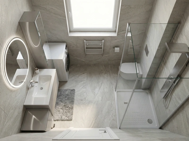 Дизайн ванной в стиле Без стиля — фото интерьера от нейросети RoomGPT