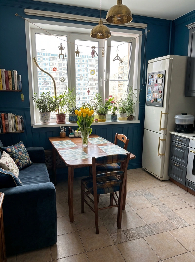 Дизайн интерьера в стиле Британский — Кухня от нейросети RoomGPT