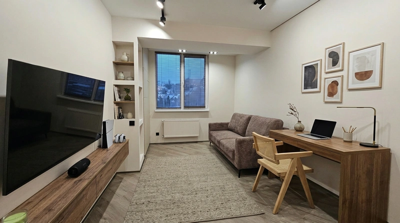 Дизайн гостиной в стиле Japandi — фото интерьера от нейросети RoomGPT