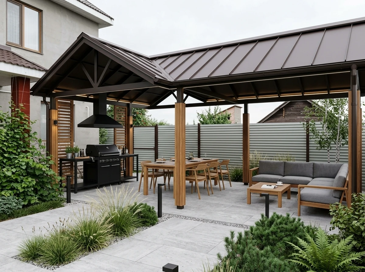 Ландшафтный дизайн в стиле Сканди — Участок от нейросети RoomGPT