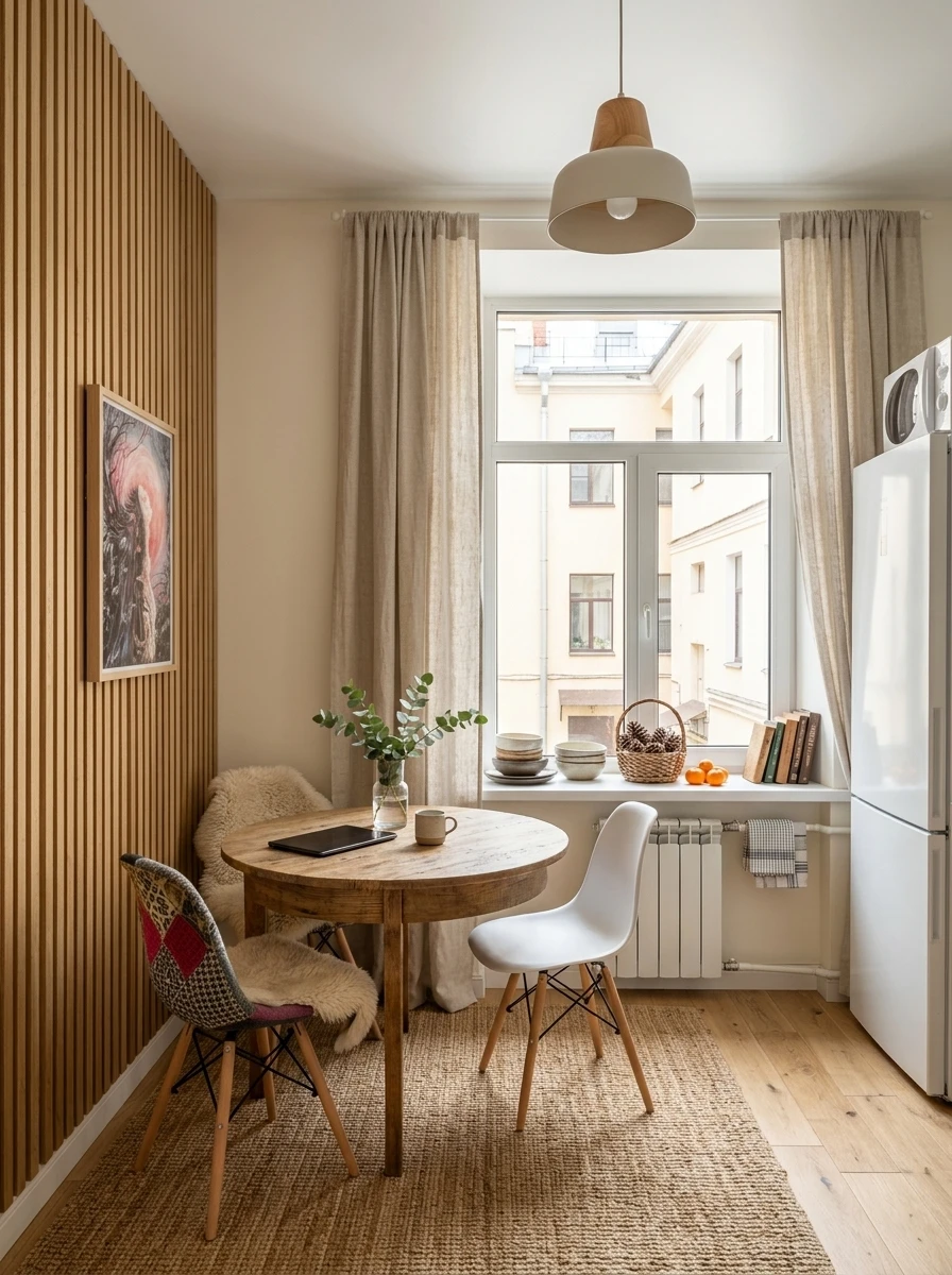 Дизайн кухни в стиле Хюгге — фото интерьера от нейросети RoomGPT