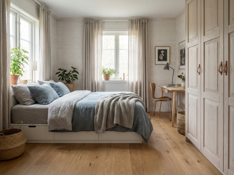 Дизайн интерьера в стиле Хюгге — Спальня от нейросети RoomGPT