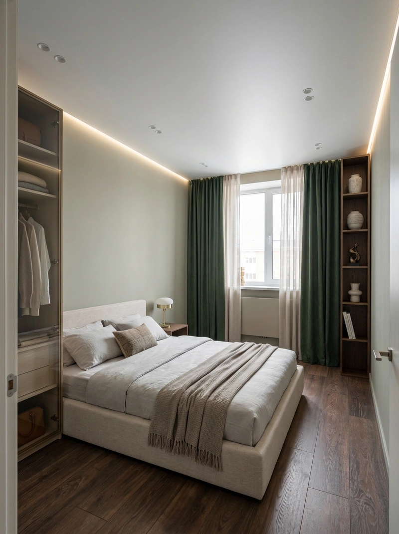 Дизайн интерьера в стиле Минимализм — Спальня от нейросети RoomGPT